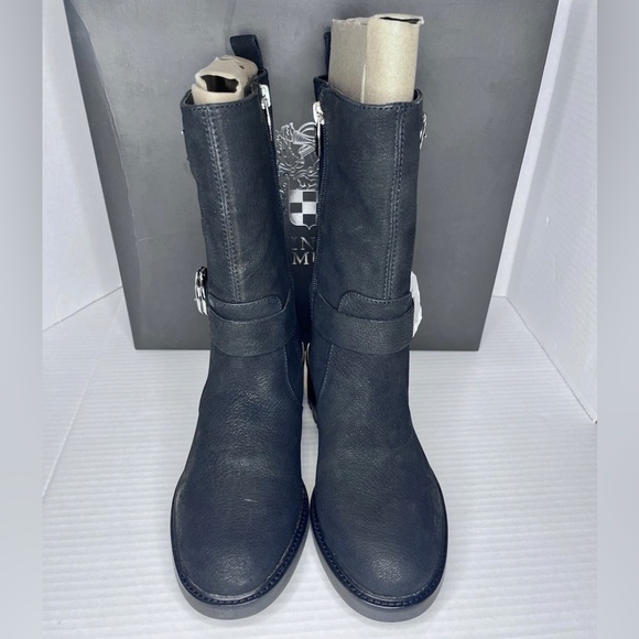 Vince Camuto Women’s Size 7 VC-KERIVINI BLK Silk Goat Black Moto Boots - Picture 3 of 13